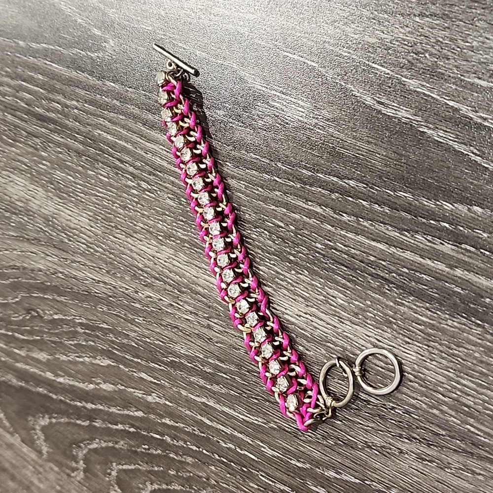 Vintage Y2K Fun Chunky Crystal Braided Rope Friendship Bracelet